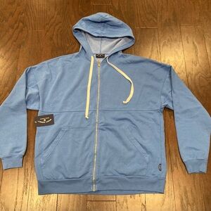 Spirit Jersey Size Large Retro Blue Full Zip Hoodie Streetwear Oversized (NWT)